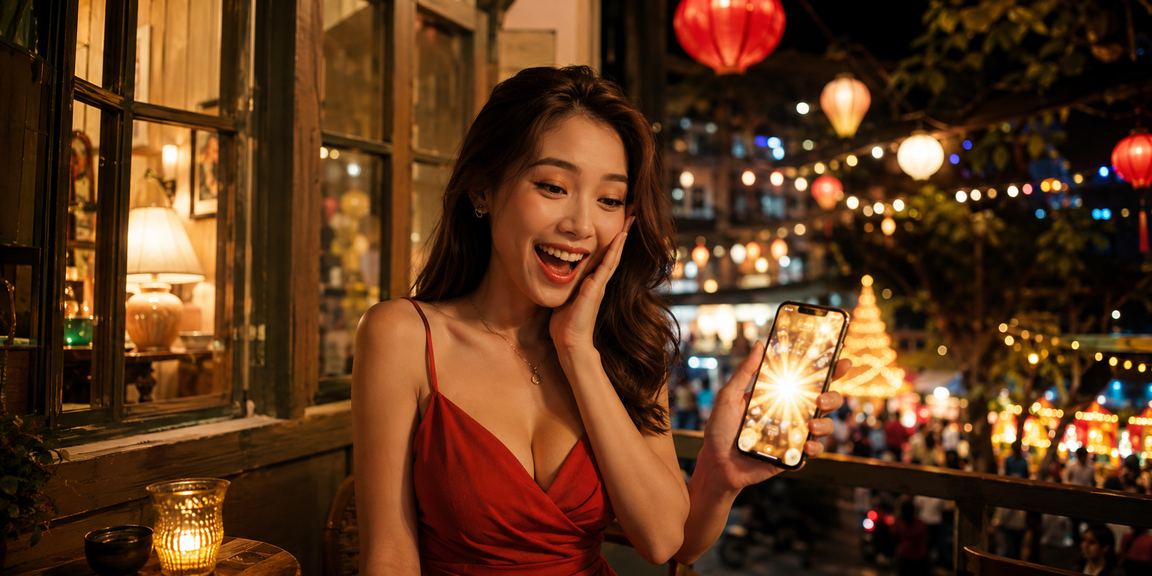 Người chơi đang sử dụng điện thoại để đặt cược xổ số tại Đà Lạt